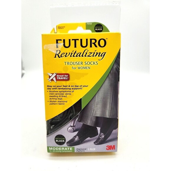 FUTURO Accessories - Futuro Womens Compression Trouser Socks Medium Black Moderate 15-20mmg 1 Pair